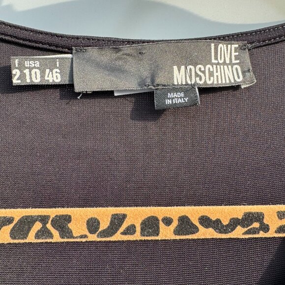 Love Moschino Black Chain Detail Midi Dress - Size US 10 / IT 46 - Picture 2 of 3